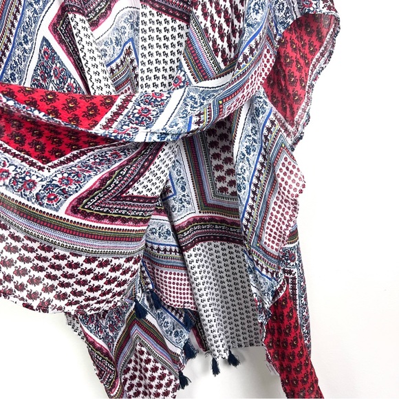 Pinky Boho Open Front Patchwork Tassel Festival Kimono - Picture 9 of 16